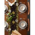 thumbnail image 2 of Christmas Table Runner 36 Inches Long for Dining Table Decor, Cotton Linen Winter Snowflake Table Runner Washable Dresser Scarf for Kitchen Christmas Holiday Golden Seasonal Leaves Pine Cones, 2 of 8