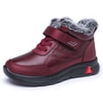 thumbnail image 4 of Zapatos impermeables para caminar, de cuero, para papá, de algodón, para hombres, con forro polar, grueso, para hombres y mujeres, para parejas, botas de algodón para mamá, 4 of 5