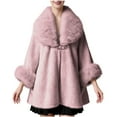 thumbnail image 4 of HTNBO Women's Large Collar Shawl Jacket Mid-Length Loose Cape Cardigan Parka Coat Outwear, 4 of 4