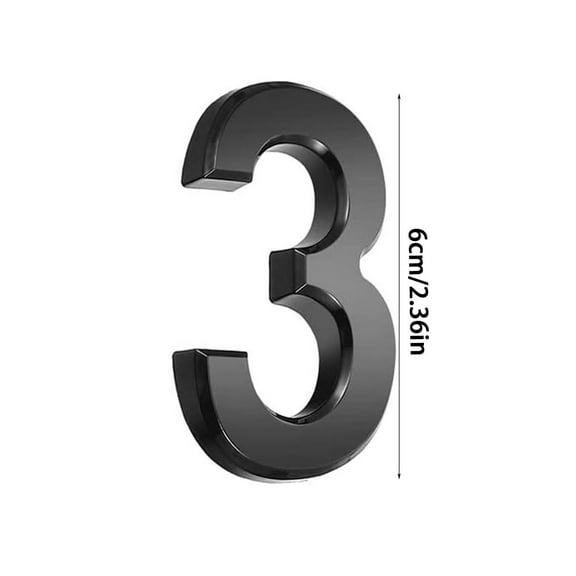 JeashCHAT House Numbers, 0-9 Self-adhesive House Number Modern House Numbers for Outside Black Mailbox Numbers Address Home Number for House Apartments Office Hotel Room Easy to Install, 2.36 inch