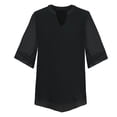 thumbnail image 6 of Hfyihgf Women's Work Blouses Half Sleeve Dressy Tops V Neck Casual Chiffon Tunic Blouses Business Shirts Top(z-Black,M), 6 of 8