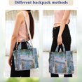 thumbnail image 4 of FORMRS Womens Corduroy Tote Bag Crossbody Shoulder Handbag with Pocket, Blue Floral Window, 4 of 7