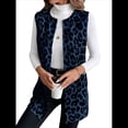 thumbnail image 2 of Chaleco Abierto con Estampado de Leopardo para Mujer, Chaqueta Vintage Sin Mangas Azul Oscuro L, 2 of 8