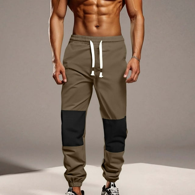 Ceisia Men's All-Season Casual Pants - Fashion Solid Gift Color Drawstring Elastic Waist Multi-Pocket Trousers