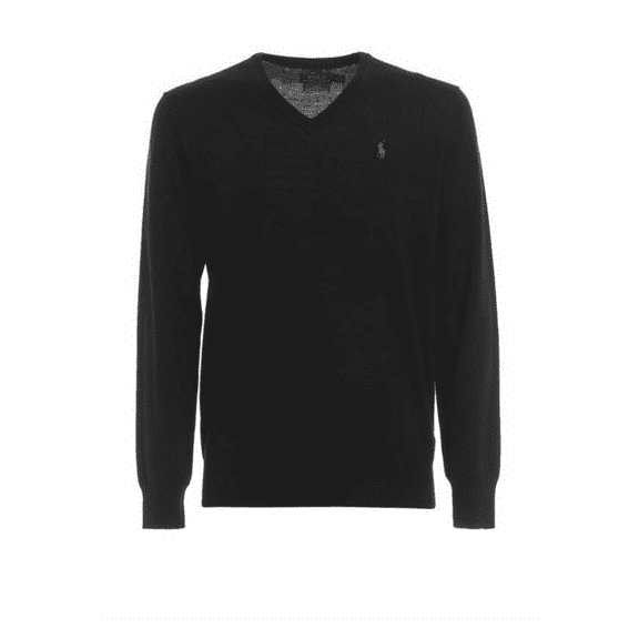 Polo Ralph Lauren Black merino wool V-neck sweater, 3LT