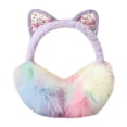 thumbnail image 1 of Orejeras con orejas de gato, regalo de cumpleaños informal, orejeras de invierno para mujeres, niñas y adolescentes Púrpura, 1 of 8