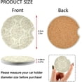 thumbnail image 3 of Coolnut Flowers Car Coasters 2 Pack for Cup Holders, Ceramic Cork Base car Drink Coasters with Finger notches, Car Accessories for Women & Men Home Decor Gifts, 3 of 6