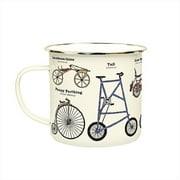 Gift Republic Bicycle Bikes White Enamel Mug Cup