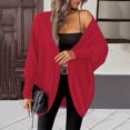 thumbnail image 5 of Women's Loose-fitting, Slimming, Stylish, Versatile Long Cardigan for Women's Casual Fashion and Apparel,Red,L, 5 of 5