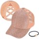 thumbnail image 1 of Ponycap Messy High Bun Ponytail Adjustable Glitter Mesh Trucker Baseball Cap, 1 of 5