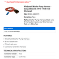 thumbnail image 2 of Windshield Washer Pump Harness - Compatible with 1974 - 1978 Ford Mustang II 1975 1976 1977, 2 of 2