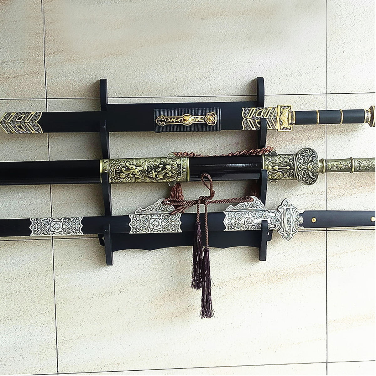 2/4/5 Wall Mount Samurai Sword Katana Holder Stand Hanger Bracket Rack 