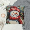 thumbnail image 2 of Nawypu  Christmas Snowman Pillow Covers Winter Holiday Throw Pillow Covers Pillow Case Snowflake Xmas Cushion Covers for Sofa Living Room Patio Snowman, 2 of 5