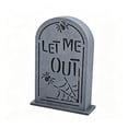 thumbnail image 2 of Lit Halloween Tombstone Outdoor Scene Decoration, Spooky Resin Graveyard Yard Decor, Gothic Skeleton Hands Tabletop Ornament, Holiday Party Centerpiece, 2 of 6