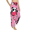 thumbnail image 2 of Naloa Panda Heart Valentine Pink Print Women’s Ultra-Soft Comfy Pajama Lounge Pants with Pockets & Drawstring, 2 of 8