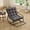 Gray, variant on Outdoor Armless Rocking Chair with Soft Thick Cushion, Modern Rocking Chair Black Powder Coated Steel Frame Grey 200g Staple Fiber Cushion, 300lbs Capacity for Living Room Bedroom Reading Room