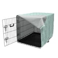 thumbnail image 3 of Aqua Damask Dog Crate Cover, Vintage Lace Look Rhythmic Delicate Motif in Green Tones Monochrome Print, Easy to Use Pet Kennel Cover Small Dogs Puppies Kittens, 7 Sizes, Seafoam White, by Ambesonne, 3 of 6
