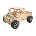 thumbnail image 4 of Coche de ciencia modelo de juguete ensamblable experimento científico educativo coche de Control de voz de madera para niños Unisex actividad física perfke Coche de control de voz, 4 of 9