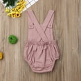 thumbnail image 4 of Douhoow Baby Girls Rompers Infant Sleeveless Sling Button Backless Jumpsuit 0-3Y, 4 of 6