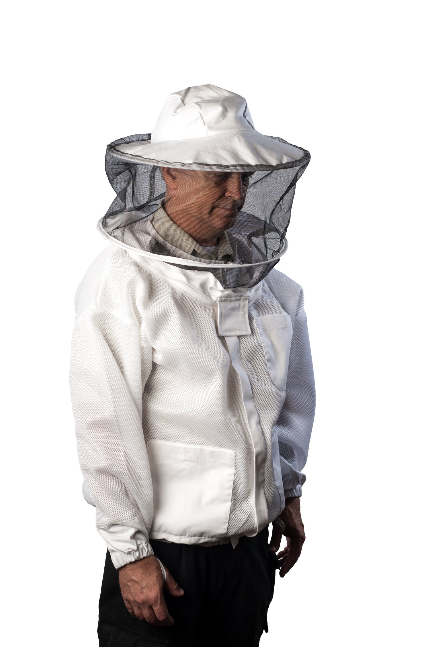 Adult 2XL - Jacket Thumb Elastic Pull Over Smock| with Veil Forest Beekeeping Supply| Professional Beekeeper Jacket| Suit 
