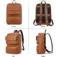 thumbnail image 4 of Leather Backpack for Women 15.6 inch Laptop Backpack Purse Casual Business Travel Computer Shoulder Bags with Trolley Sleeve Brown, 4 of 7