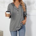 thumbnail image 2 of 50% off Clear!Sawvnm Women's Spring And Summer Hooded Striped Contrasting Splicing Long Sleeved Loose Sweatshirt Gifts Clearance, 2 of 9