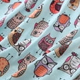 thumbnail image 5 of Defitshape Women's Short Sleeve Nightgown Cute Crew Neck Nightwear Sleepshirt Mini Sleep Lounge Dress Printed Patterned Sleepwear Cartoon Cotton Owl Small, 5 of 5