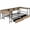 Gray, variant on AENKYO Twin Size Corner Daybed with Desk & Storage, Reversible LED Bed Frame with Charging Station & Drawers, Black