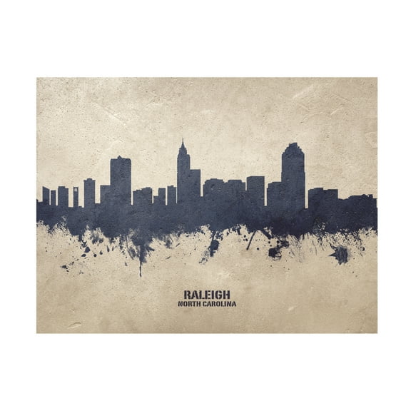 Michael Tompsett 'Raleigh North Carolina Skyline Concrete' Canvas Art