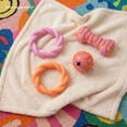 thumbnail image 6 of Oodles 2-Piece Durable Rubber Twisted Ring Dog Toy Variety pack, Pink and Orange, One Size, 6 of 10