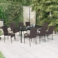 thumbnail image 1 of vidaXL 9 Piece Garden Dining Set Brown and Black, 1 of 5