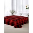 thumbnail image 6 of Red Black Plaid Flat Sheet Only Twin Size, Soft Breathable Bed Top Sheets for Mattress, Vintage Farmhouse Abstract Buffalo Check Luxury Bedding Flat Sheets for Home Hotel Bedroom Bed Protection, 6 of 9