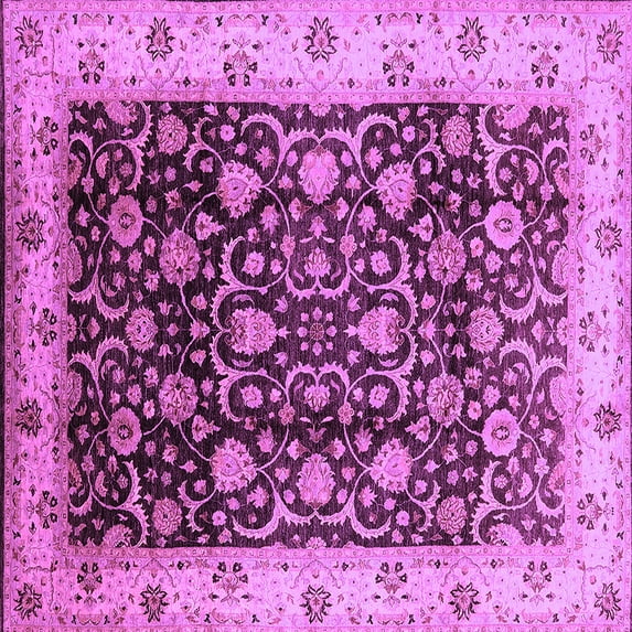 Ahgly Company Indoor Square Oriental Purple Industrial Area Rugs, 7' Square