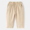 thumbnail image 3 of MEZZALL 2025 Child Solid Color Casual Pants Fashion Children Pants Versatile Infants Dailywear, Khaki, 18-24 Months, 3 of 4