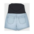thumbnail image 2 of Crossover Panel Midi Maternity Jean Shorts - Isabel Maternity by Ingrid & Isabel Light Wash, 2 of 2