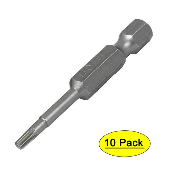 10 Pcs 1" Point T10 Magnetic Torx Screwdriver Bits 50mm Length