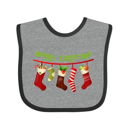

Inktastic Christmas Stockings Boys or Girls Baby Bib