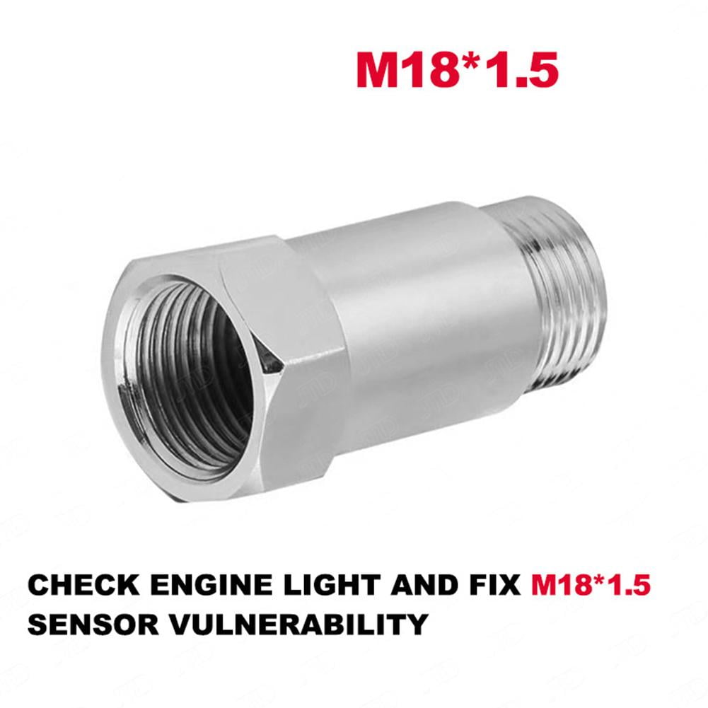 Lot De 2 Ecarteurs / Extendeurs Capteur O2 M18x1.5 45mm - Elimine Le Voyant Moteur Check Engine, Argent