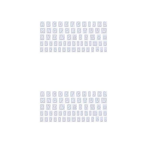 Naiovety 64 unids/set alfabeto letras pastel molde Fondant panadería Sugarcraft DIY artesanía herramienta para hornear cocina Gadget caja rosa Paquete de bolsa blanca 2piezas