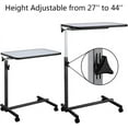 thumbnail image 5 of FCH 23.6 Inch Rolling Adjustable Multifunctional Lifting Computer Desk, Tilting Desktop, Sit Stand Laptop Desk TV Tray for Bed Sofa Hospital Reading Eating, Silver, 5 of 18