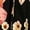 Black, variant on Summer High Waist Loose Shorts for Women, Froal Pattern Drawstring Casual Beach Vacation Shorts