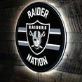 thumbnail image 5 of Las Vegas Raiders 15" Round LED Lit Wall Sign, 5 of 5