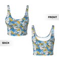 thumbnail image 3 of Sikiie Flower and Sail Boat Print Strappy Sports Bra for Women Padded Push Up Sports Bra Athletic Running Sports Bra Workout Bra Yoga Bra, 3 of 5
