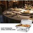 thumbnail image 3 of EVGTTI 6 Pack Chafing Dish for Buffet, 8QT Roll Edge Designed Chafing Dish Buffet Set, Stainless Steel Food Warmer with 1/2 Size Pan for Parties, Church Events, 3 of 7