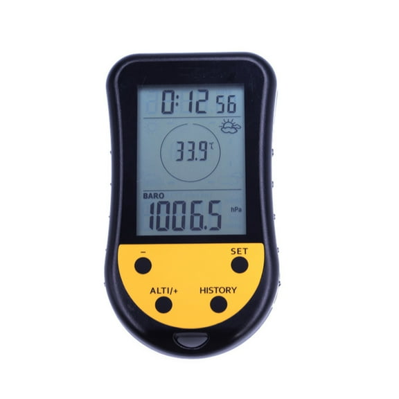Waroomhouse Altimeter 1 Set Handheld Clock Temperature Calendar Portable LCD Digital Fishing Barometer for Outdoor