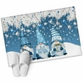 thumbnail image 6 of Blue Gnomes Christmas Bathroom Rug Washable 2x3 Entryway Rug Non Slip Xmas Snowflake Ball Winter Tree Gifts Front Door Mat Low Pile Indoor Doormat Throw Floor Carpet for Kitchen Bedroom Entrance, 6 of 8