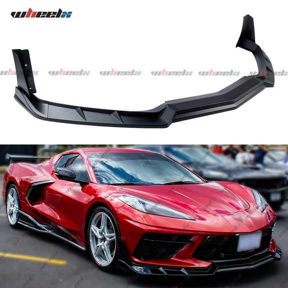 7Pcs Front Lip Compatible with 2020-2025 Chevy Corvette C8 Z51, Bumper Air Dam Lower Chin Splitter Protection Body Kit Fits for 2020 2021 2022 2023 2024 2025 (Matte Black)
