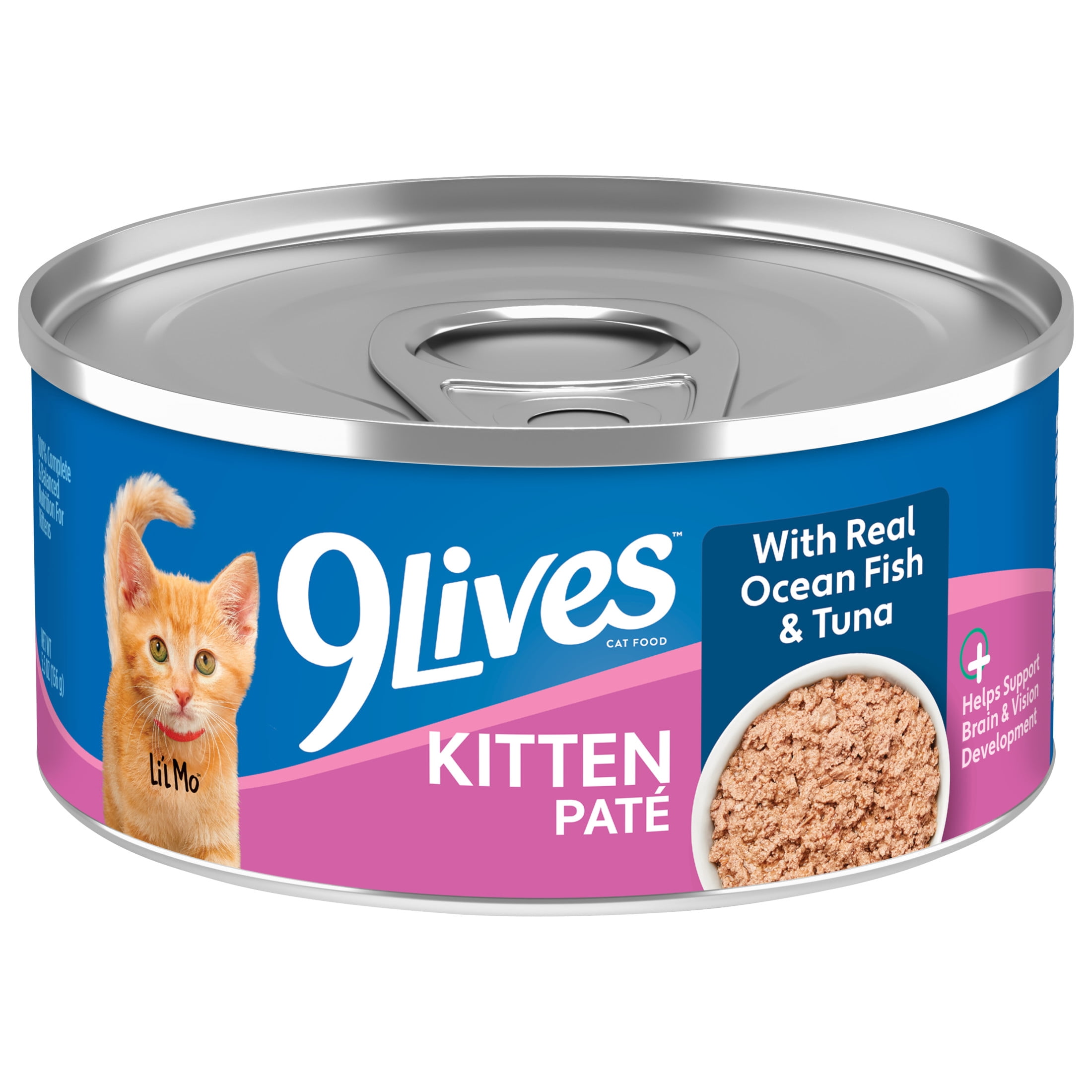 (12 pack) 9Lives Kitten Paté Cat Food with Real Ocean Fish and Tuna, 5.5 oz