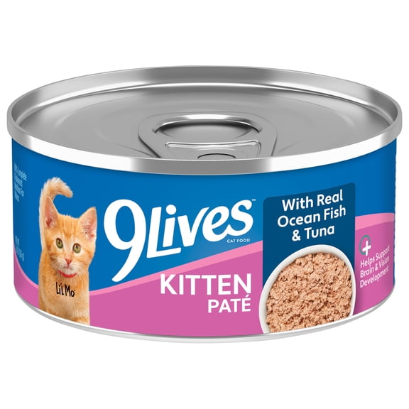9Lives Kitten Paté Wet Cat Food with Real Ocean Fish and Tuna, 5.5 oz. Can