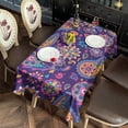 thumbnail image 2 of Purple Paisley and Floral Pattern Rectangle Tablecloth 60"x102",Waterproof Polyester Rectangle Table Cloth, Wipeable Spillproof Polyester Tablecloth for Dining, Camping, Indoor and Outdoor, 2 of 6